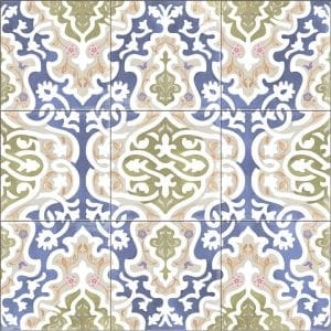 אריח פורצלן 60/60 מצויר טוירק בלו ספרד R10