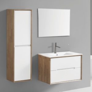 ארון מקלחת עם כיור וארון צד